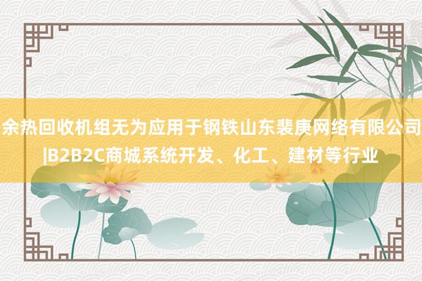 余热回收机组无为应用于钢铁山东裴庚网络有限公司|B2B2C商城系统开发、化工、建材等行业